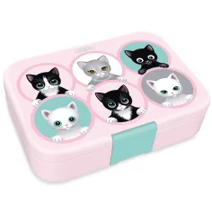 Ars Una: Think Pink котешка разделена кутия за обяд 15,3×21,6×5,2cm