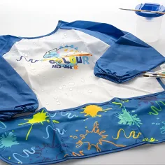 Ars Una: Водоустойчиво дълго ръкавно фартук за рисуване - Blue Splash изображение 3