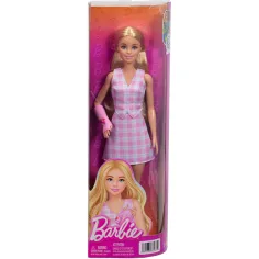 Барби: Модерни приятелки стилна модна кукла в гипс в розова каре рокля – Mattel