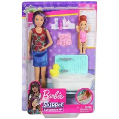 Барби: Скипър комплект за баня и гледане на деца - Mattel