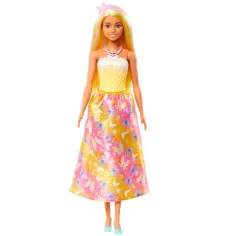 Barbie Dreamtopia: Принцеса кукла в жълто-розова рокля с пеперуди - Mattel изображение 2