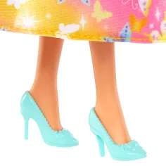 Barbie Dreamtopia: Принцеса кукла в жълто-розова рокля с пеперуди - Mattel изображение 4
