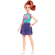 Barbie Fashionista стилна кукла с червена коса в лилава пола - Mattel изображение 2