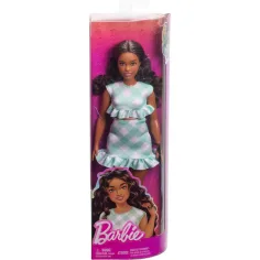 Barbie: Fashionista стилна кукла в зелено-бяло каре - Mattel