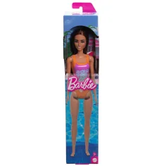 Barbie Плажна кукла в лилав цвят, с шарен бански - Mattel