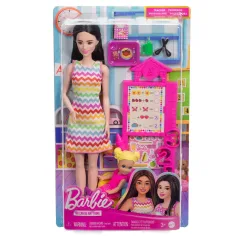 Barbie учителка кариера кукла комплект с малко дете с руса коса - Mattel