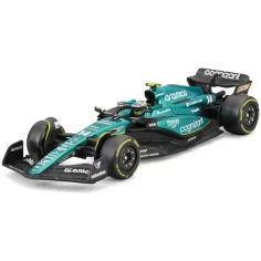 Bburago: Aston Martin AMR23 F1 състезателен автомобил метален автомобилен модел 1/43 (Фернандо Алонсо #14, с каска вариант)