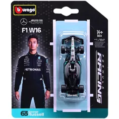 Bburago: Mercedes-AMG Petronas F1 W16 F1 (2025/) състезателен автомобил метален автомобилен модел 1/64 (Джордж Ръсел #68)
