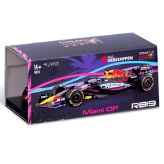 Bburago: Red Bull RB19 F1 състезателен автомобил метален автомобилен модел 1/43 (Макс Верстапен #1, специално издание Маями GP, с каска) изображение 4