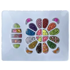 Beads Series: Комплект за изработка на бижута с мъниста, ластик за коса и медальон с 200+ мъниста изображение 2