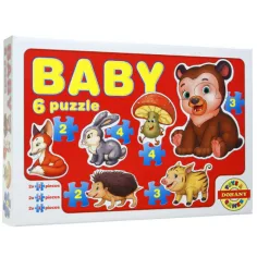 Бебешки пъзел с горски животни - D-Toys