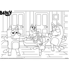 Bluey и приятелите 2 в 1 4x48бр. макси подово пъзел и оцветяване 35x25см - Lisciani изображение 4