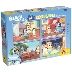 Bluey и приятелите 2 в 1 4x48бр. макси подово пъзел и оцветяване 35x25см - Lisciani