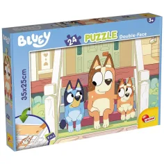 Bluey кученца на стълбите 2 в 1 24 части пъзел и оцветяване 35x25см - Lisciani