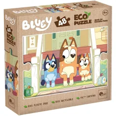 Bluey кученца на стълбите 2 в 1 48 части Eco мини пъзел и оцветяване 35x25см - Lisciani