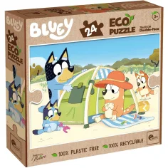 Bluey на ваканция 2 в 1 24 части Eco maxi пъзел и оцветяване 70x50см - Lisciani