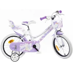 Бял цветен детски велосипед за момичета размер 16 - Dino Bikes велосипед