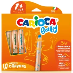 Carioca: 3 в 1 бебешки восъчни пастели комплект от 10 броя