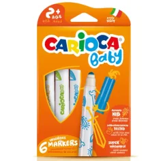 Carioca: Цветни бебешки флумастери 6бр. комплект за пране