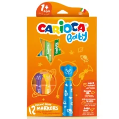 Carioca: Цветни мечета бебешки флумастери комплект от 12 броя, които могат да се перат