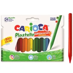 Carioca: Комплект восъчни цветни моливи с дълготрайни цветове 24бр.
