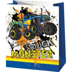Чанта за подаръци с мотив на Monster Truck 18x10x23cm