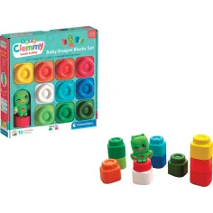 Clemmy: Цветен мек строителен блок с драконче 10бр. комплект - Clementoni