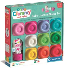 Clemmy: Цветни меки строителни блокчета с фигура на еднорог 10бр. комплект - Clementoni