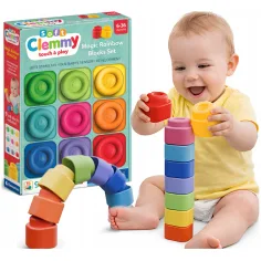 Clemmy: Цветовете на дъгата меки 9бр. комплект строителни блокчета - Clementoni изображение 2