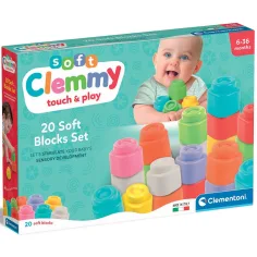 Clemmy: Touch & Play меки цветни строителни блокчета 20бр. комплект - Clementoni
