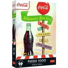 Coca-Cola навсякъде, където отидеш 1000 части Премиум плюс качествен пъзел - Trefl