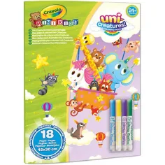 Crayola: MiniKids Вълшебни животни гигантски оцветяващ комплект с 4 флумастера