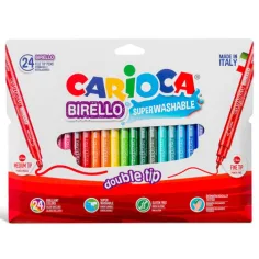 Цветен комплект флумастери с два вида върхове 24 бр. - Carioca