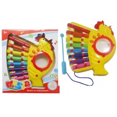 Цветен ксилофон с форма на пиле с 8 клавиша
