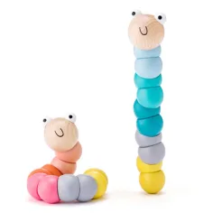 Цветен въртящ се червей развиваща играчка за бебета - Woodyland