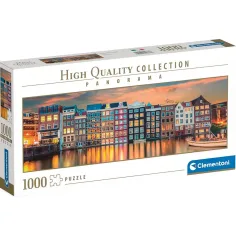 Цветна Амстердам HQC 1000 части панорамна пъзел - Clementoni