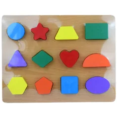 Цветна дървена игра с форми 30x23см