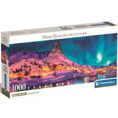 Цветна зимна нощ 1000бр. HQC панорамна пъзел 98x33см - Clementoni