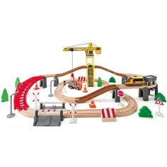 Дървен комплект железопътна линия с кран - Woodyland изображение 2