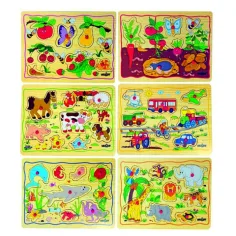 Дървена пъзелна играчка с помощен щифт - Woodyland