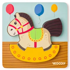 Дървено конче 5бр. бебешки пъзел - Woodyland
