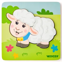 Дървено пъзел с овчица 5бр - Woodyland