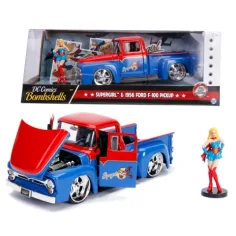 DC Comics Bombshells - Супергърл: 1956 Ford F-100 Пикап метален автомобилен модел 1/24 - Simba Toys