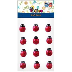 Декорация с дървено калинка 18mm 12бр