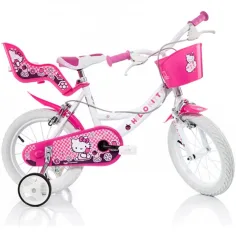 Детски велосипед Hello Kitty в розово-бяло 14 инча - велосипед Dino Bikes