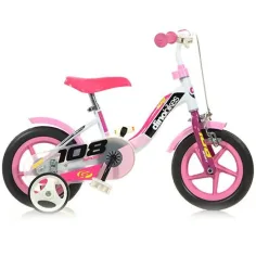 Дино Спорт 108 розов-бял детски велосипед 10-ти размер - Dino Bikes велосипед