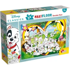 Disney 101 кученца 2 в 1 макси 24бр. пъзел и оцветяване 70x50см - Lisciani