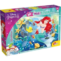 Disney Ариел 2 в 1 60 части макси пъзел и оцветяване 70x50см - Lisciani