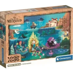 Disney Малката русалка карта 1000 части пъзел с постер - Clementoni