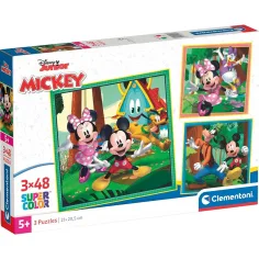 Disney Mickey мишка и приятелите му 3x48бр. Supercolor пъзел - Clementoni